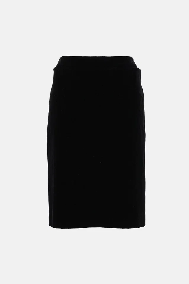 Saint Laurent C. 2000s Velvet Pencil Skirt in Velvet from VSP Consignment