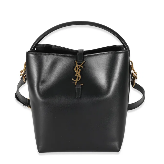 Saint Laurent Black Shiny Calfskin Small Le 37 Bucket Bag Leather Handbag in Black Calfskin from HEWI