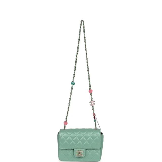 Chanel Candy Heart Mini Flap Bag Turquoise Lambskin Enamel and Light Gold Hardware in Blue Lambskin from Madison Avenue Couture, photo 7 of 13