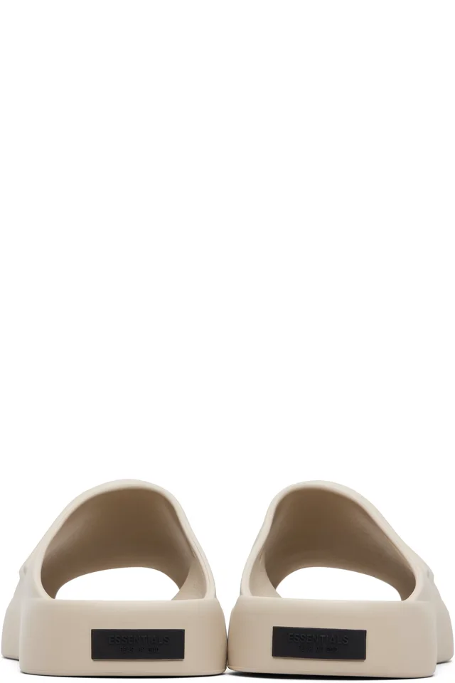 Fear of God ESSENTIALS Beige Essentials Los Feliz Slides, photo 2 of 5 from SSENSE