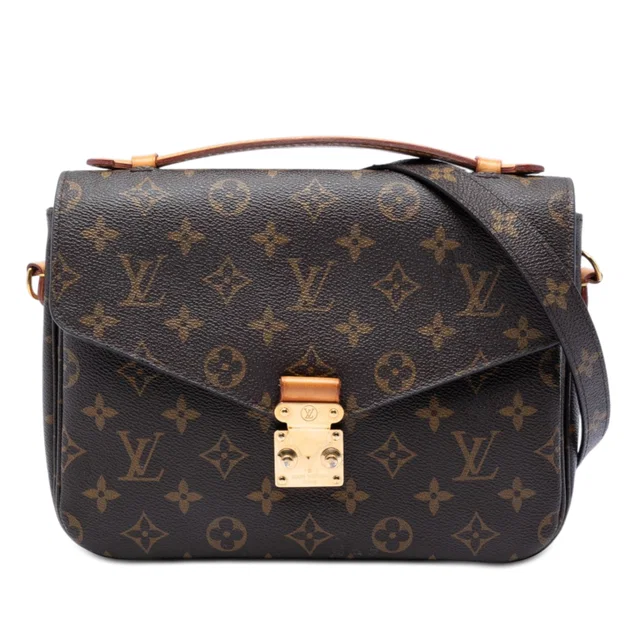 Brown Louis Vuitton Monogram Pochette Metis Satchel in Brown Coated canvas from Designer Revival