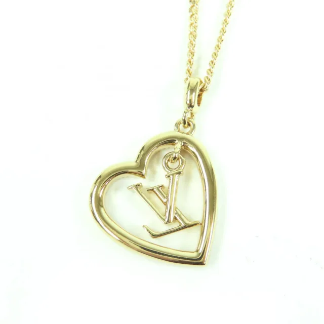 My LV Heart Rhinestone Necklace in Gold Gold-plated metal from LuxUness, photo 5 of 9
