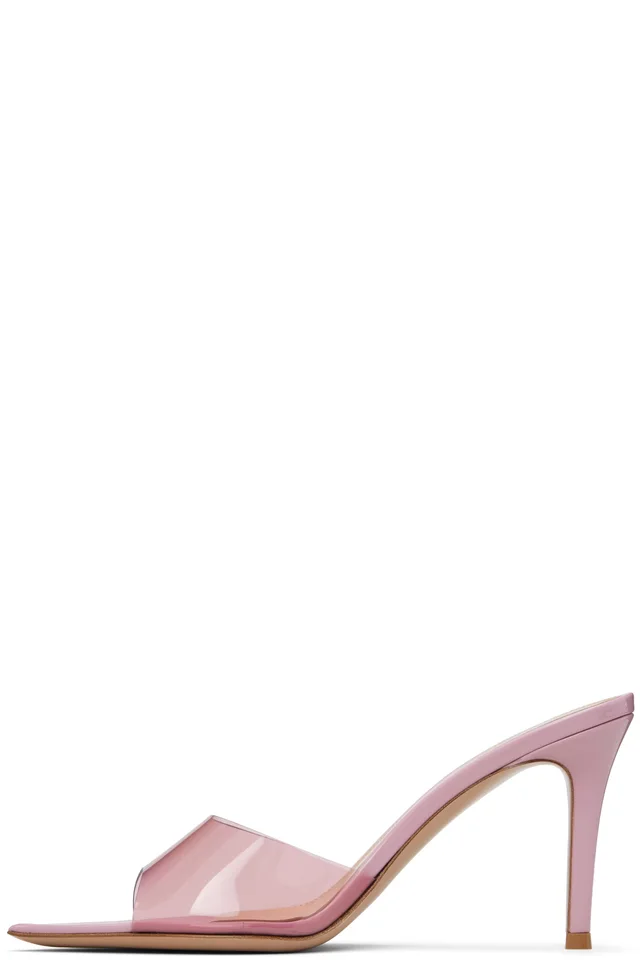 Gianvito Rossi Pink Elle 85 Heeled Sandals, photo 3 of 5 from SSENSE