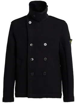 Stone Island Double-breasted jacket with collar in 0% Virgin Wool, 0% Polyurethane, photo 5 of 6 from LUISAVIAROMA