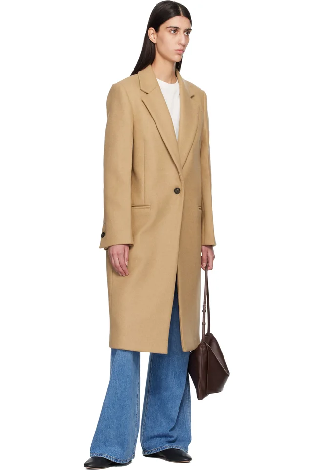 TOTEME Beige Classic Winter Coat, photo 4 of 4 from SSENSE