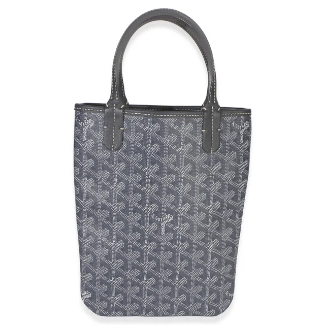 Goyard Grey Goyardine Canvas Poitiers Tote Pm Blue Coated Handbag in Blue Canvas from HEWI, photo 2 of 2