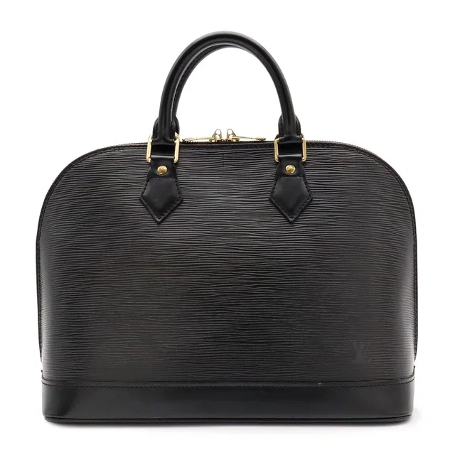Louis Vuitton Epi Alma Handbag Leather Noir Black Gold in Black Leather from The Reluxe