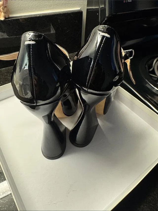 Maison Margiela Patent Sculptural Heel Sandals in black Patent leather from Poshmark