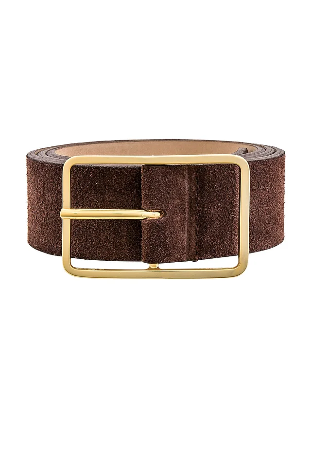 B-Low the Belt Milla Suede Belt in Chocolate & Gold, photo 3 of 3 from REVOLVE (Canada)