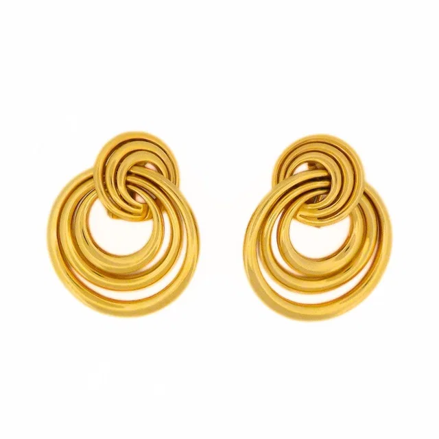 Cartier 18K Yellow Gold Circular Earrings in Yellow Leather from Luxury Promise