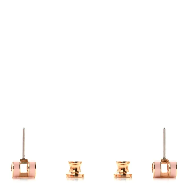 Hermès Rose Gold Lacquered Mini Pop H Earrings Rose Dragee in Pink from FASHIONPHILE, photo 3 of 6