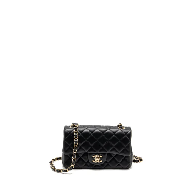 Chanel Minirectangular flap bag Lambskin black LGHW (microchip) in Black Lambskin from EMIER