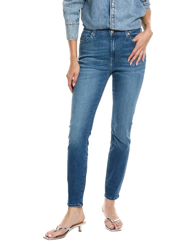 7 For All Mankind Gwenevere Almost Love Skinny Jean in Blue, image 1 of 1 from Rue La La