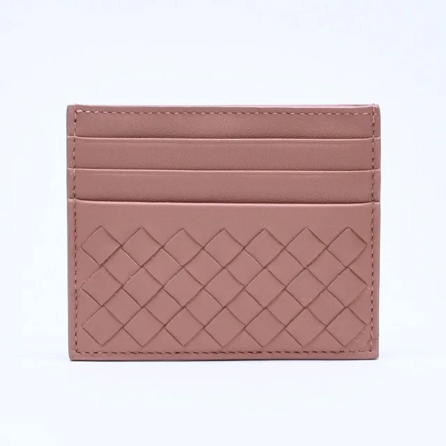 Bottega Veneta Card Case Intrecciato Beige Calfskin in Beige Calfskin from The Reluxe