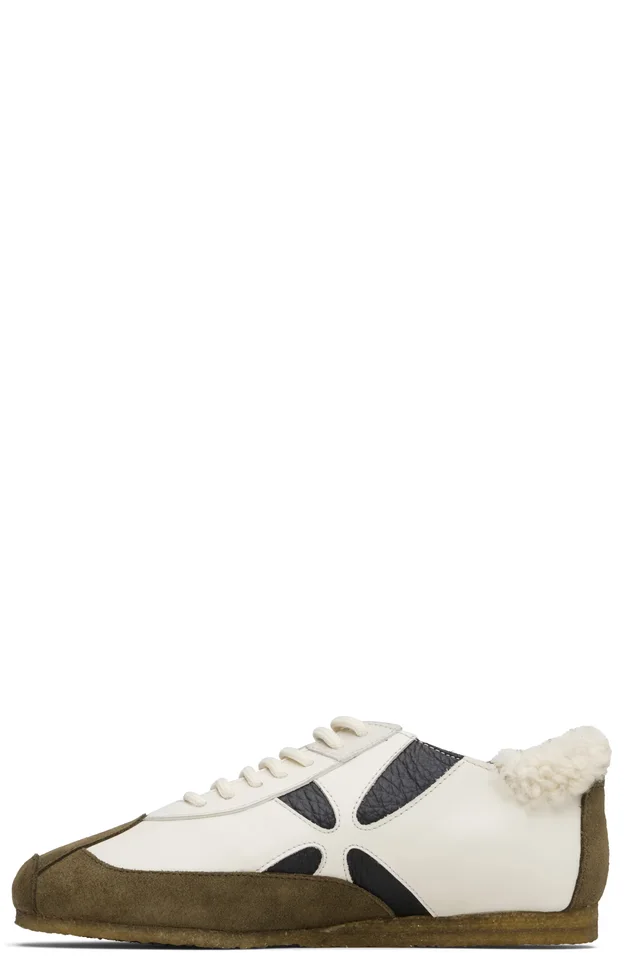 Stefan Cooke Off-White & Khaki Slashed Trainer Sneakers, photo 3 of 5 from SSENSE