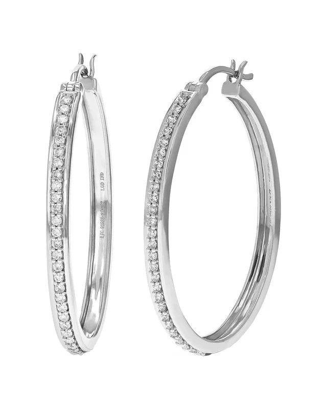 Amairah Silver 0.38 ct. tw. Lab-Grown Diamond Hoops, image 1 of 1 from Rue La La