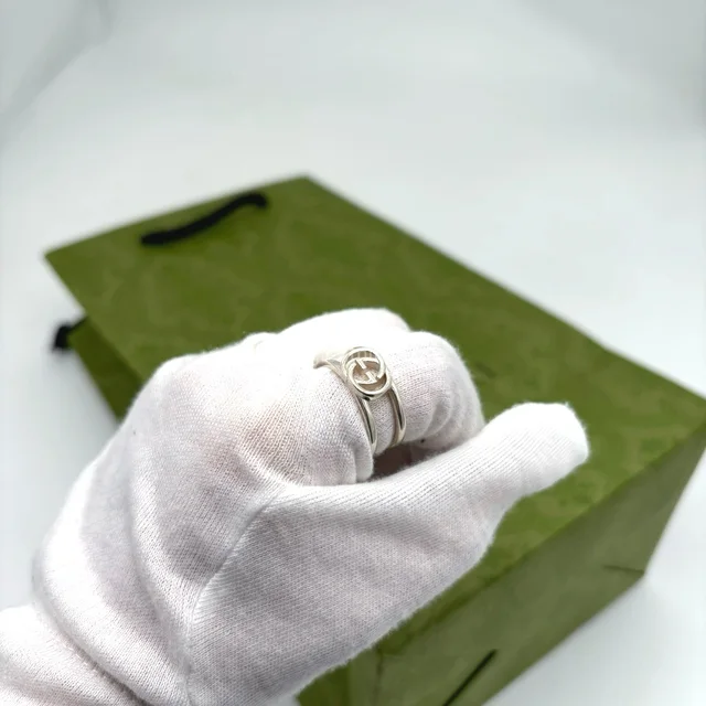 Gucci Interlocking G Wide Open Band Ring Silver 295716 from GUGUS