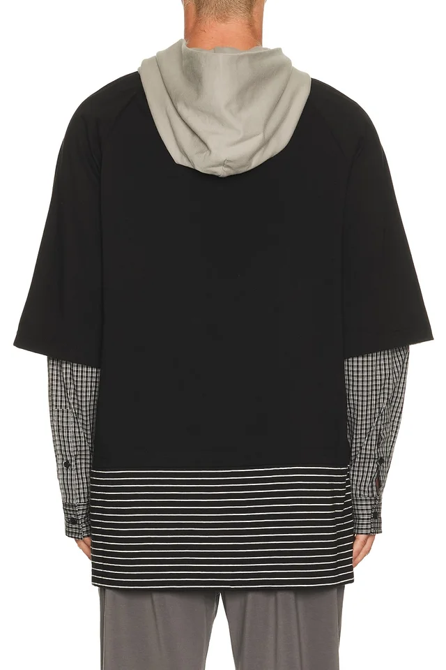WE11DONE Multi-Layered Hoodie in Black, photo 2 of 4 from REVOLVE (Canada)