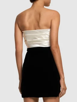 Alessandra Rich Heart neckline dress with bow in 75% Viscose, 15% Silk, 10% Elastane, photo 3 of 5 from LUISAVIAROMA
