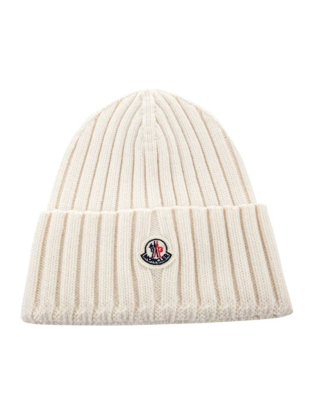 Moncler Logo Embroidered Beanie from The RealReal