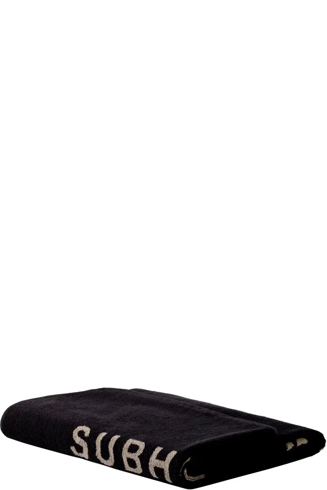 Rick Owens Off-White & Black Beach Towel, photo 3 of 3 from SSENSE
