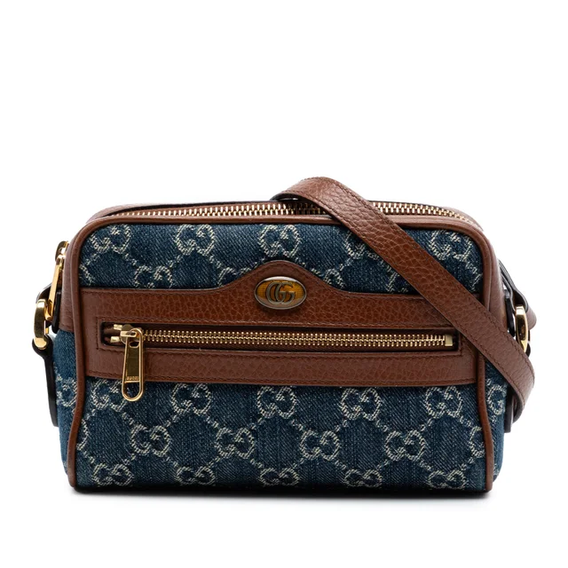 Blue Gucci Mini GG Denim Ophidia Crossbody in Blue Denim from Designer Revival, photo 1 of 1