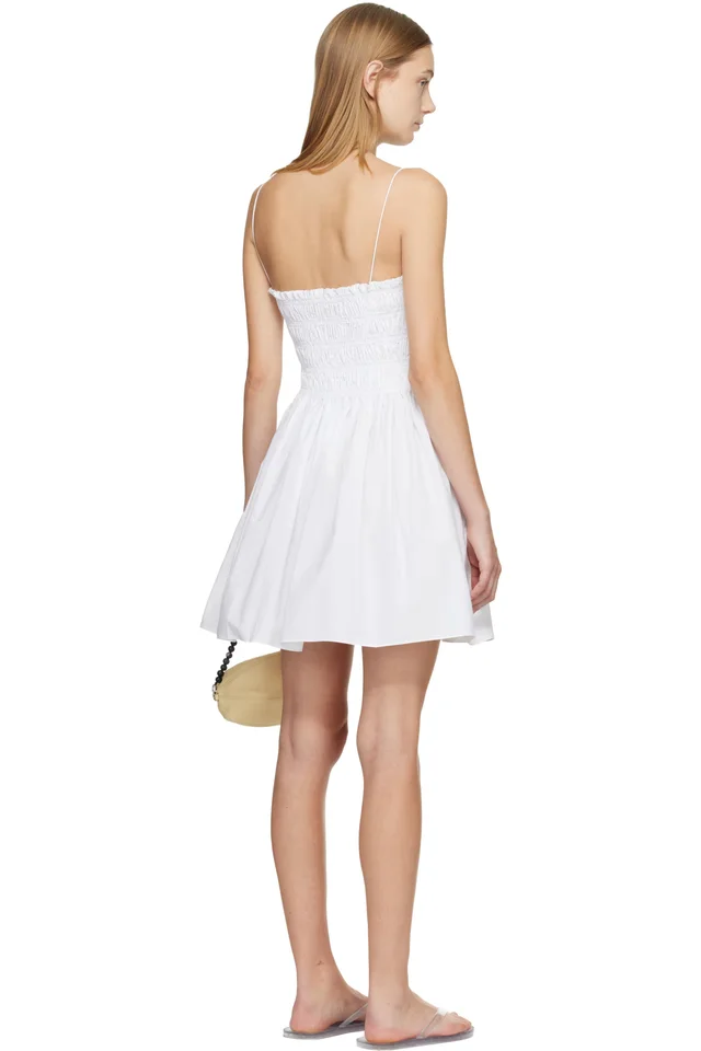 Matteau White Shirred Bodice Minidress, photo 3 of 4 from SSENSE