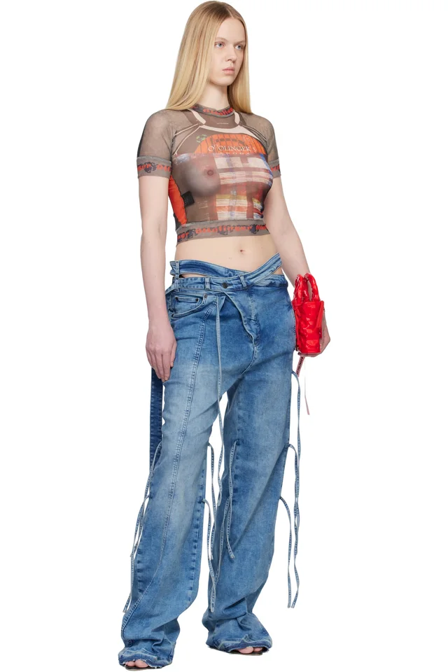 Ottolinger Multicolor Mesh T-shirt, photo 4 of 4 from SSENSE
