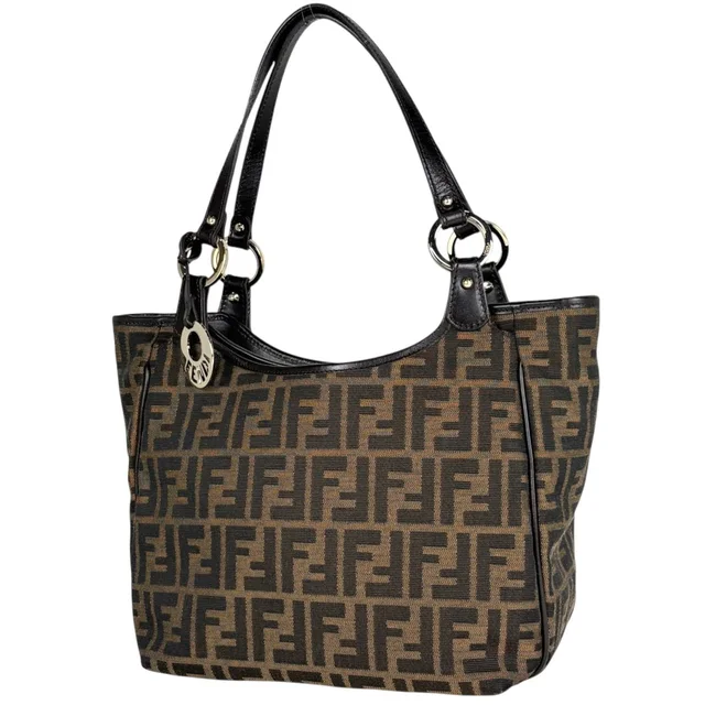 Fendi Tote Bag Zucca Pattern Canvas Brown in Brown Canvas from The Reluxe