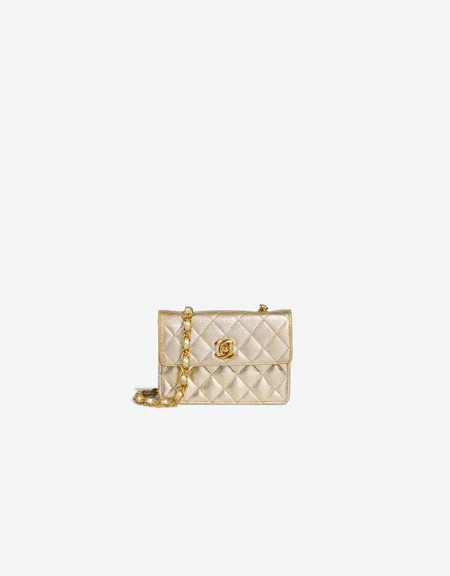 Chanel Timeless Extra Mini Lamb Gold in Gold Lambskin from SACLÀB