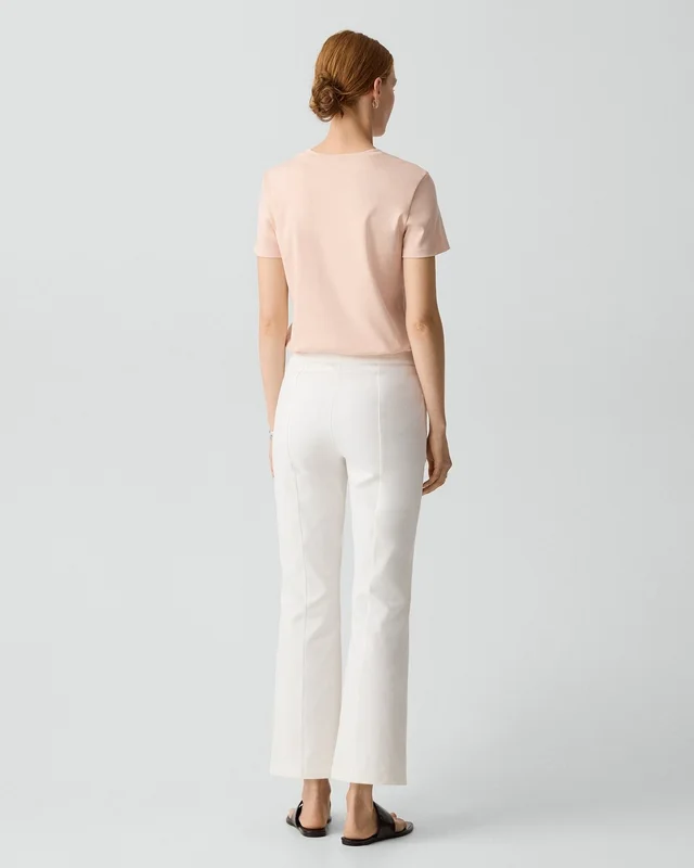 Theory Seamed Kick Pant in Stretch Cotton-Blend, photo 4 of 5 from Theory