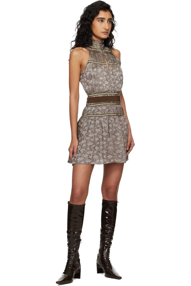 KNWLS Brown Freya Minidress, photo 4 of 4 from SSENSE