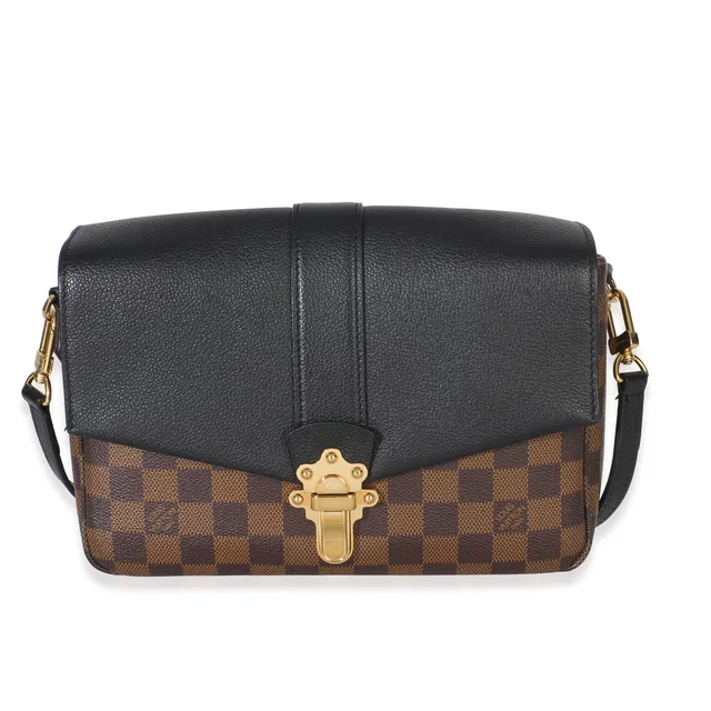 Louis Vuitton Black Damier Ebene Canvas Clapton Pm Black; Brown Handbag in Black Canvas from HEWI