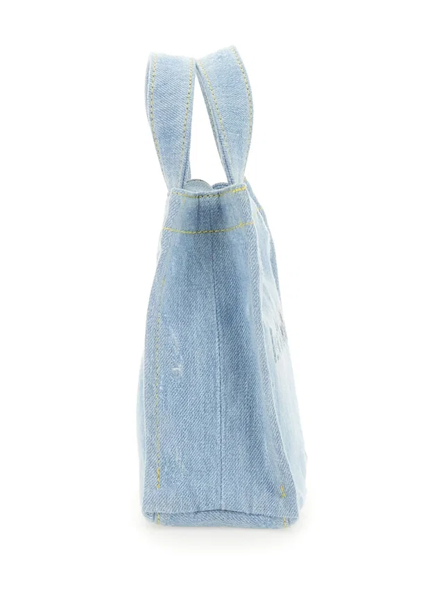 Acne Studios Denim Shoulder Bag — Blue Cotton in Blue Denim from HEWI