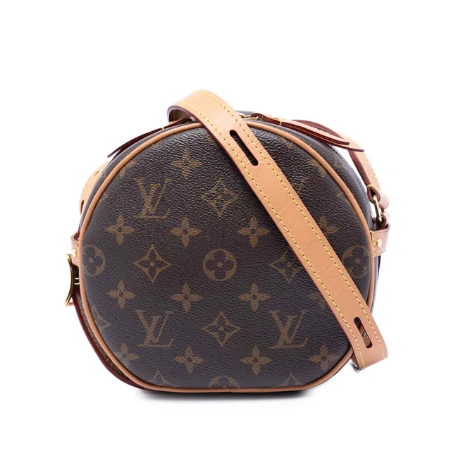 Brown Louis Vuitton Monogram Boite Chapeau Souple PM Crossbody Bag in Brown Coated canvas from Designer Revival