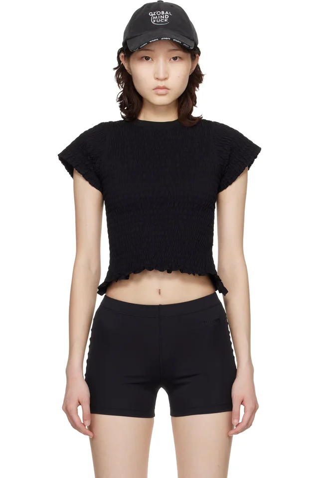 Black Gathered Baby T-shirt, image 1 of 1 from SSENSE