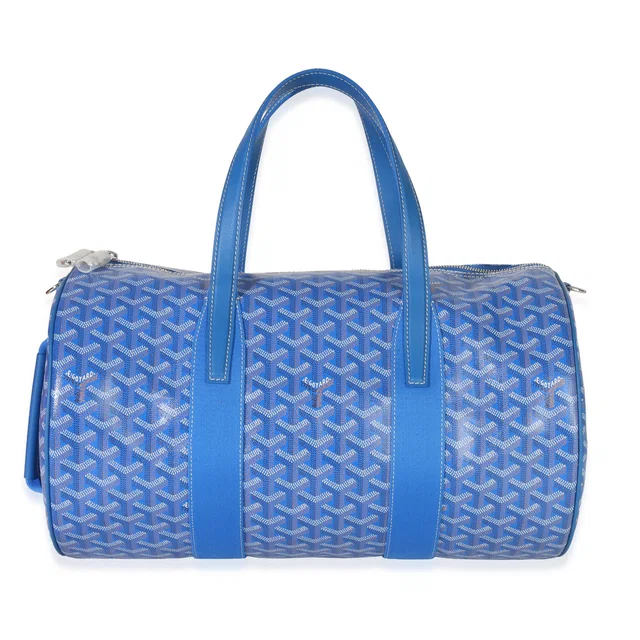 Goyard Sky Blue Goyardine Barrel 40 Sports Bag Coated Canvas Handbag in Blue Coated canvas from HEWI