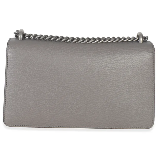 Gucci Dusty Grey Pebbled Calfskin Small Dionysus Shoulder Bag Gray Leather Handbag in Grey Calfskin from HEWI, photo 2 of 2