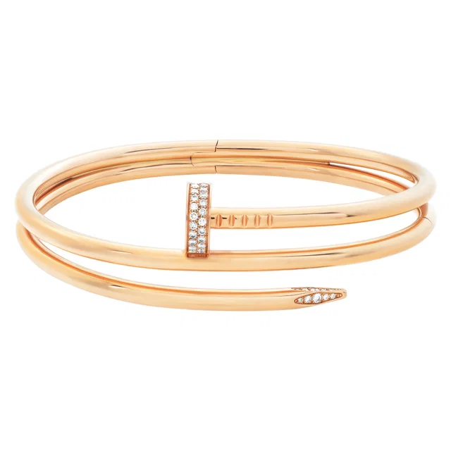 Cartier Just un Clou 18k rose gold bracelet wth diamonds in Pink Rose Gold from Gray And Sons