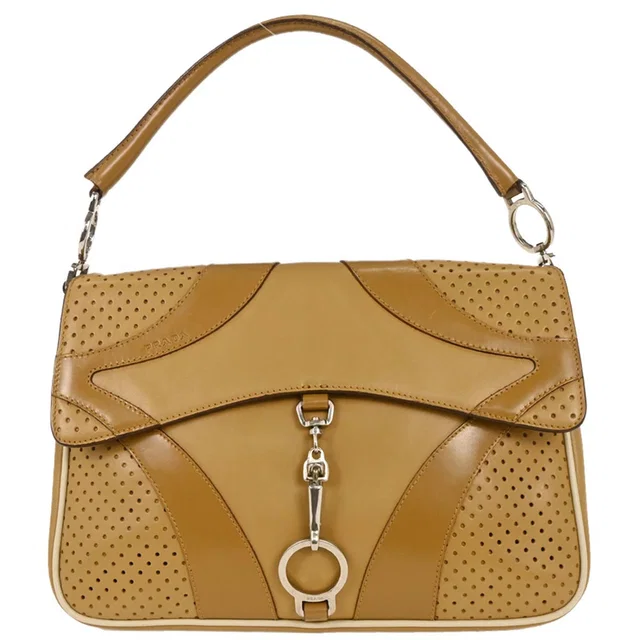 Prada Brown Leather Handbag in Brown Leather from AMORE Vintage Tokyo