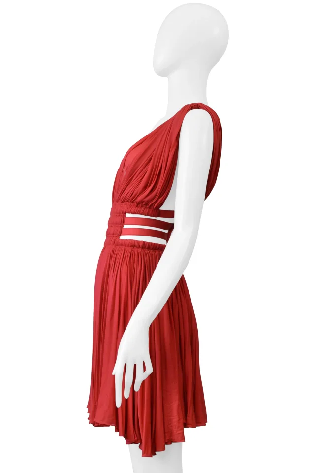 Alaïa Red Jersey Goddess Mini Dress 2004 in Red from Resurrection Vintage, photo 5 of 8
