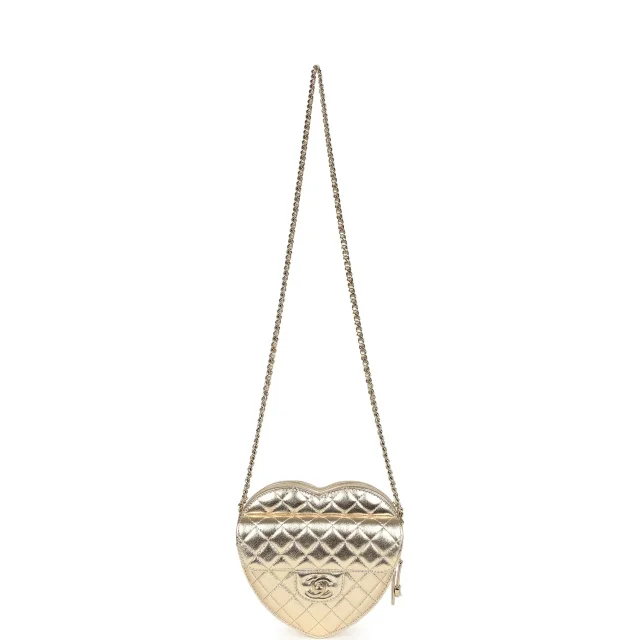 Chanel CC In Love Large Heart Bag in Gold Lambskin from Madison Avenue Couture, photo 7 of 9