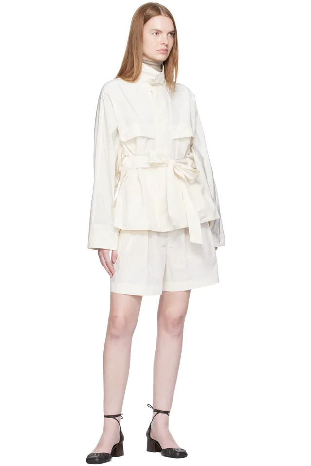 ISSEY MIYAKE Off-White Crumpled U Shorts, photo 4 of 4 from SSENSE