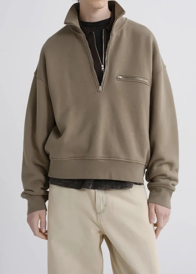 Agolde Half‑zip stand‑collar sweatshirt, photo 4 of 7 from SENSER
