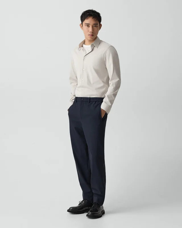 Theory Curtis Drawstring Pant in Precision Ponte in BALTIC Shell: 73% Polyamide, 27% Elastane; Back: 73% Polyamide, 27% Elastane, photo 2 of 10 from Theory