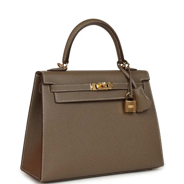 Hermès Kelly Sellier 25 Etoupe Epsom Gold Hardware in Taupe Epsom leather from Madison Avenue Couture, photo 2 of 2