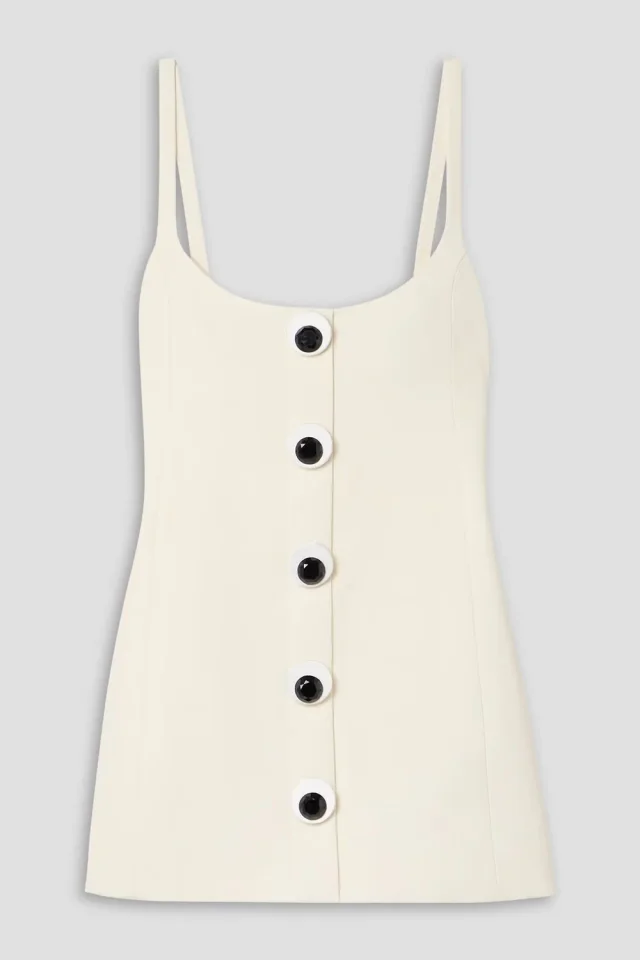 Area Crystal-Embellished Wool-Twill Mini Dress in Off White, photo 5 of 8 from THE OUTNET