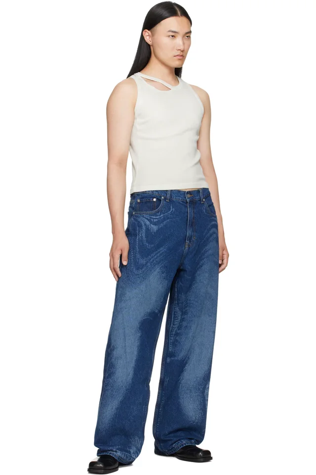 CAMPERLAB Blue Distorted Laser Loose Fit Jeans, photo 4 of 4 from SSENSE