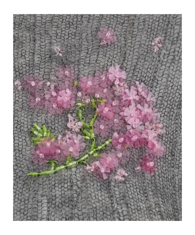 SHUSHU/TONG Beaded Floral Cropped Cardigan, photo 3 of 3 from SENSER