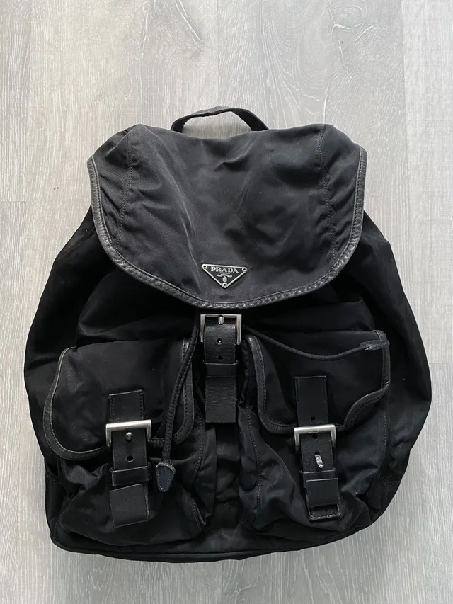 Prada Vintage Black Nylon Vela Backpack in black Nylon from Grailed, photo 1 of 1